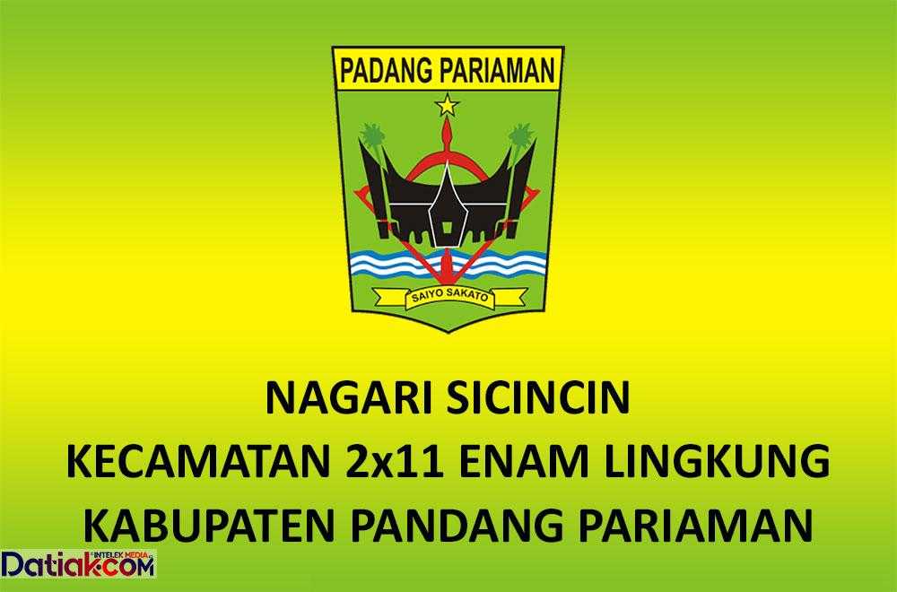 Jumlah Korong di Nagari Sicincin, Kecamatan 2x11 Enam Lingkung