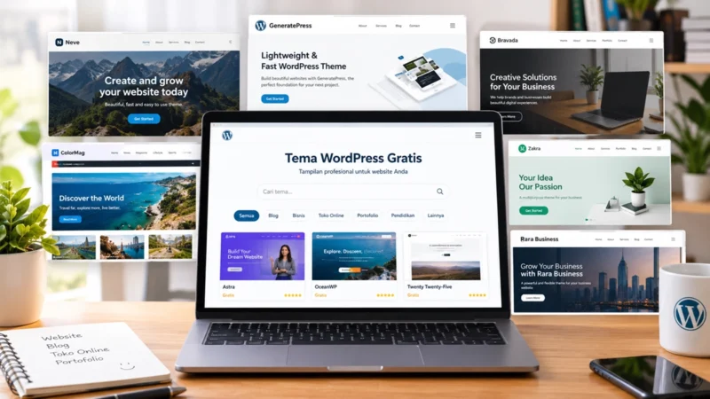 Panduan lengkap memilih tema wordpress gratis.